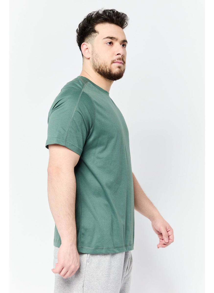 Reebok Men Sportswear Fit Short Sleeves Training T-Shirt, Green  - Image 2