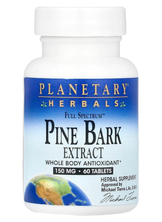 PLANETARY HERBALS Full Spectrum™ Pine Bark Extract 300 mg 60 Tablets (150 mg per Tablet) 