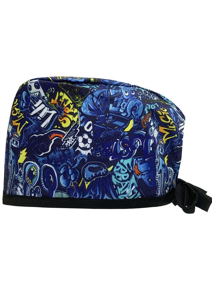 اسم المحتوى ناريلا القطن مطبوعة الجراحية كاب حزام قابل للتعديل الطبية العمل كاب - Image 1