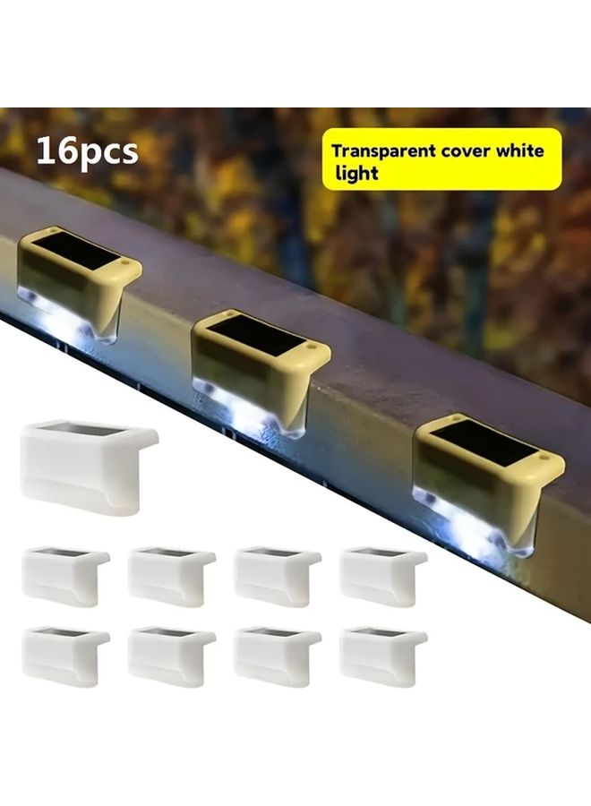 16 قطعة من أضضاء السطح الشمسية البيضاء المتغيرة الألوان للحدائق الخارجية وحواف المسابح LED - Image 1