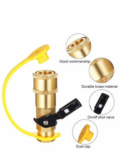 Excefore 1/4" RV Propane Quick Connect Fittings Brass Quick Airline, Adapter for Propane Hose, Gas Quick Connect Fittings Includes 1/4" Female Shutoff Valve, Full Flow Plug, 1/4" Male, 1/4" Female NPT  - Image 4