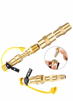 Excefore 1/4" RV Propane Quick Connect Fittings Brass Quick Airline, Adapter for Propane Hose, Gas Quick Connect Fittings Includes 1/4" Female Shutoff Valve, Full Flow Plug, 1/4" Male, 1/4" Female NPT  - Image 5