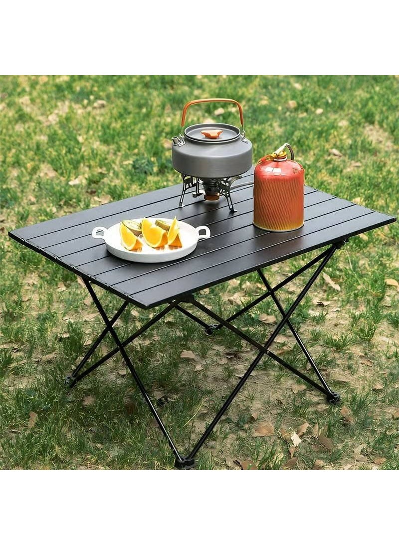 إيه جي دي طاولة تخييم قابلة للطي طاولة نزهة محمولة مع حقيبة يد مناسبة للأماكن الخارجية 95*55*50 سم  أسود - Image 4