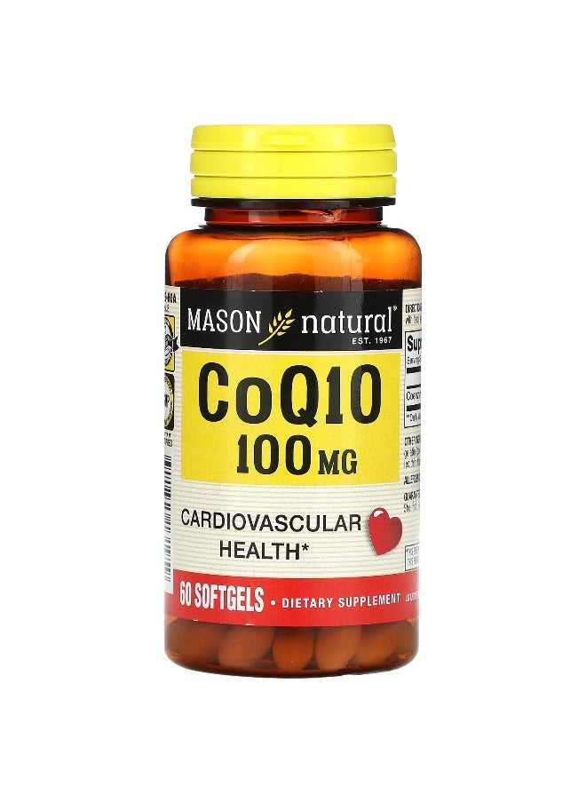 Mason Natural Mason Natural, Co Q10, 100 mg, 60 Softgels  - Image 1