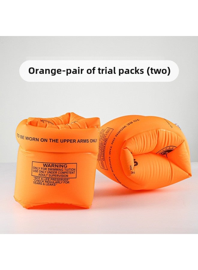 Generic Thickened Inflatable Water Sleeve Adult Double Airbag Swimming Ring Arm Ring OK Baby Floating Ring-Color:Orange Sleeves - Image 1