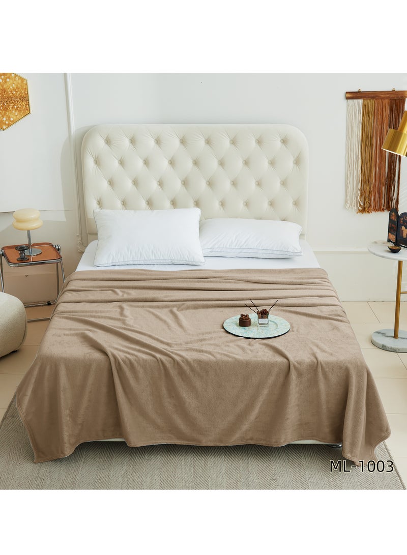 ShinyFlower Milk Velvet Blanket 300GSM Ultra Soft Lightweight for Bed Sofa Couch 160x240cm 