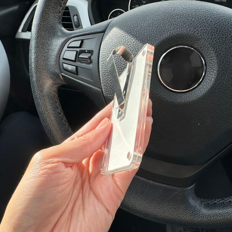 PERSONAL84 Drive Safe I Love You Visor Clip, Car Picture Holder, Sun Visor Photo Clip, Acrylic Magnetic Photo Clip, Car Picture Frame, Magnetic Photo Frames, Gifts for Boyfriend, Dad - Image 4