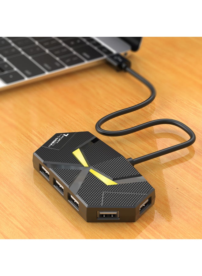 Colorful Atmosphere Lamp HUB4 7 2.0 Splitter Expansion Laptop One Drag Multi-turn Belt Power Supply-Number Of Interfaces:4 White 1.2 Meters  - Image 5