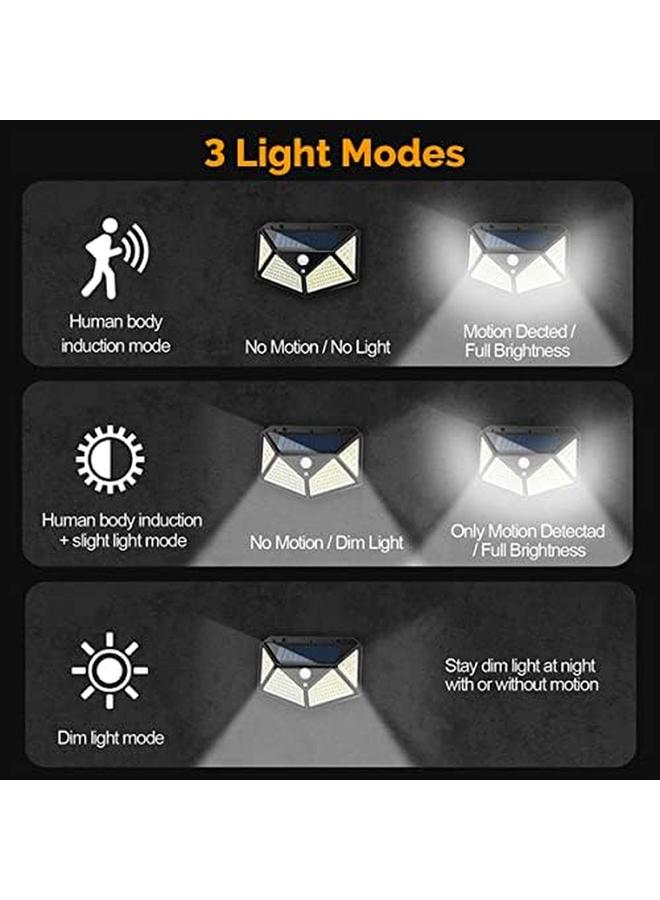ECVV 4 Pack Outdoor Solar Wall Lights 270° Wide Angle Solar Motion Sensor Security Lights 100 Leds Ip65 Waterproof Outdoor Lights For Garden Black - Image 2