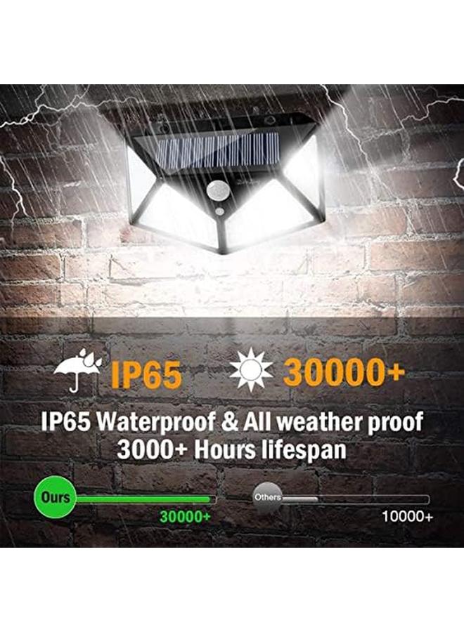 ECVV 4 Pack Outdoor Solar Wall Lights 270° Wide Angle Solar Motion Sensor Security Lights 100 Leds Ip65 Waterproof Outdoor Lights For Garden Black - Image 3