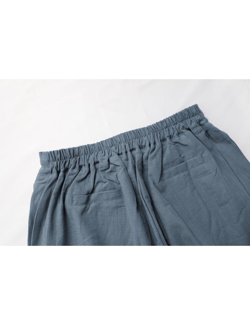 Tanming Linen Pants for Women Summer Casual High Waisted Drawstring White Beach Pant (Bluegrey, XL) - Image 3