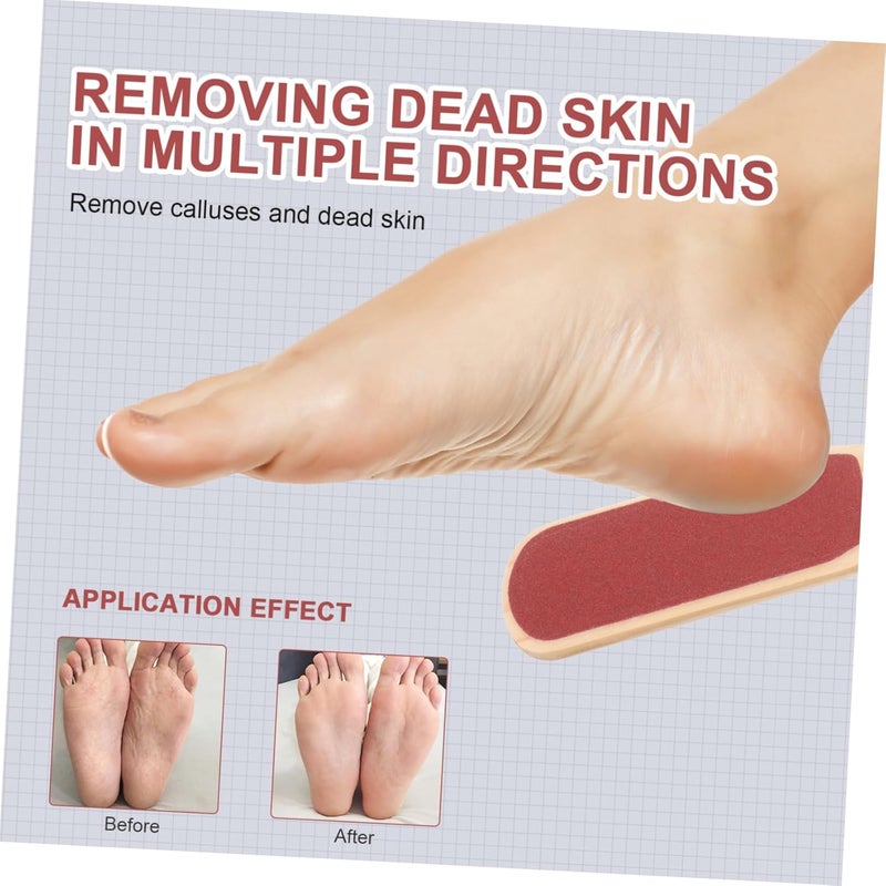 3Pcs Double Sided Foot Exfoliator Wooden Handle Foot Care Tool for Callous Dry Skin Removal for Professional Home Use Ergonomic Design for Comfortable Grip - Image 4