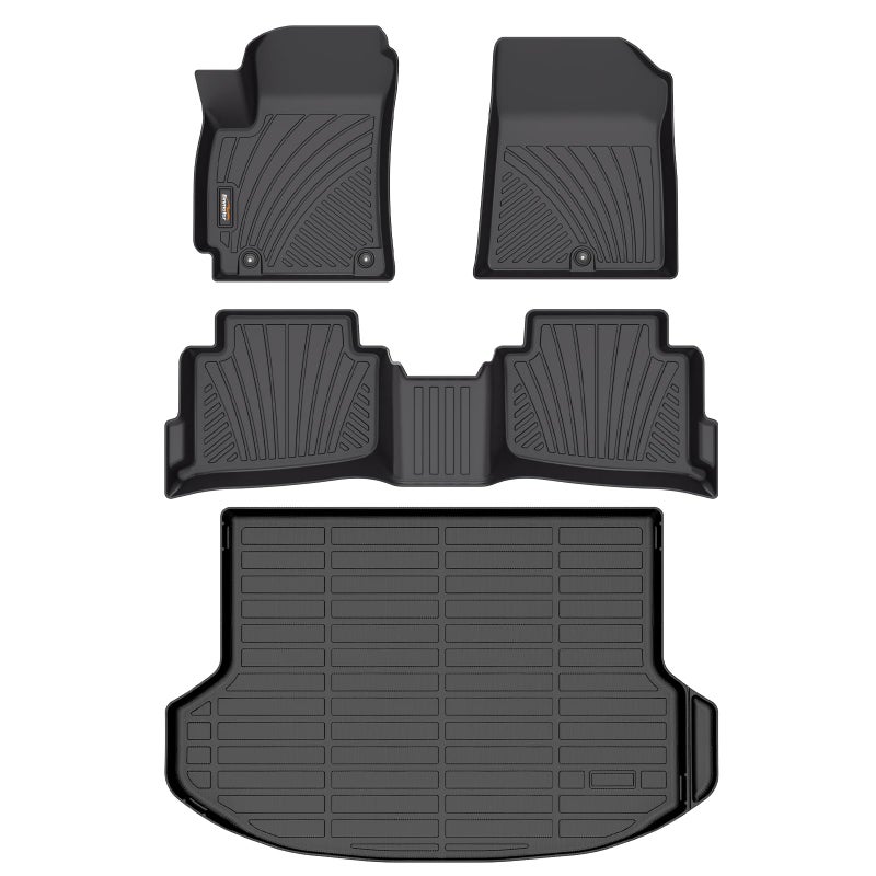 BinmotorCustom Fit Floor Mats Cargo Liner for Kia Seltos 2024 2025 2026 All Weather Car Floor Mat for Kia Seltos Accessories TPE Rubber Liners Cargo Trunk MatBlack