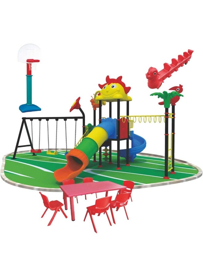 Rainbow Toys RBW TOYS Outdoor Games for Kids, Offer included Swings, Slides and Climbers Play-Ground Toys Area Size 770x510x360cm - Image 1