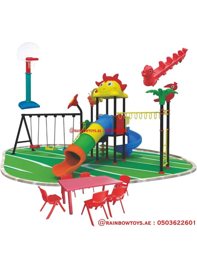 Rainbow Toys RBW TOYS Outdoor Games for Kids, Offer included Swings, Slides and Climbers Play-Ground Toys Area Size 770x510x360cm - Image 2