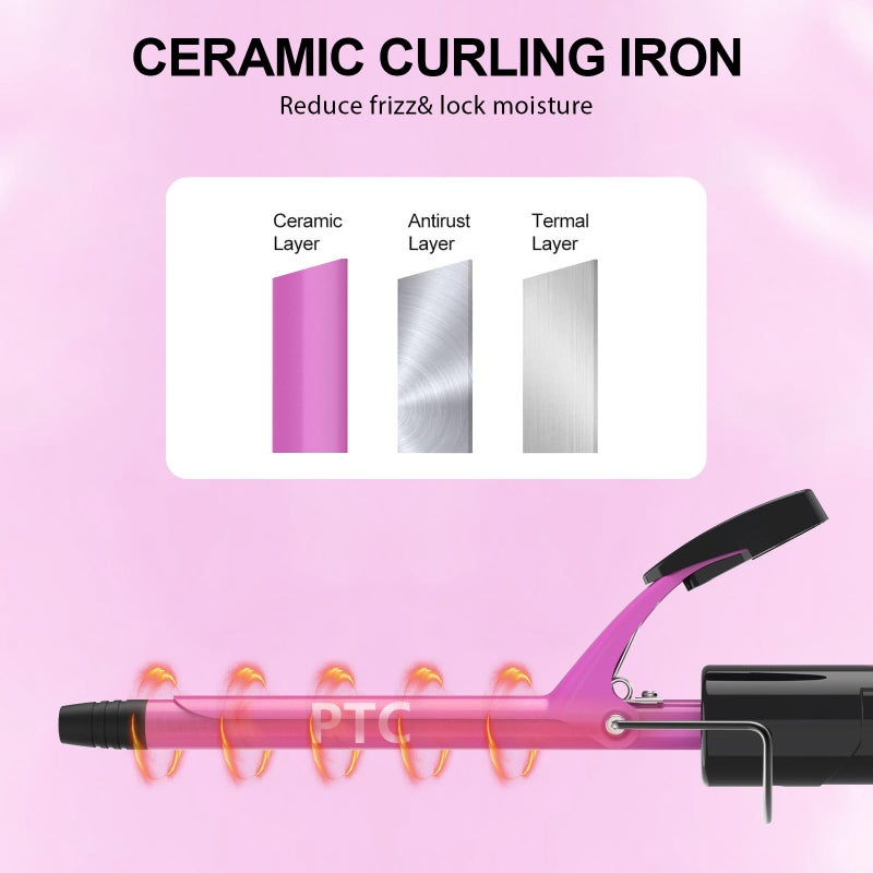 DAN Technology 1/2 Inch Curling Iron 13mm Small Ceramic Curling Wand with Adjustable Temperature Dual Voltage for Tight Curls Short Hair and Ringlets - Image 3