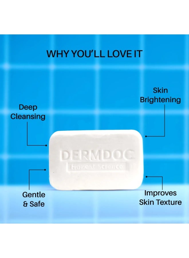 DERMDOC 0.5% Glutathione Cleansing Soap Bar (75 gm Pack of 3) | Soap Free Formula | Sensitive Skin Friendly | Skin Brightening | Gentle & Non-Drying - Image 2
