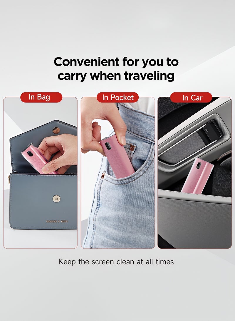 Taimi 3-Pcs All-in-One Touchscreen Cleaner, Spray and Built-in Microfiber Cloth with Clear Protective Case, Screen Cleaner for All Phones, Laptop and Tablet - Pink  - Image 4