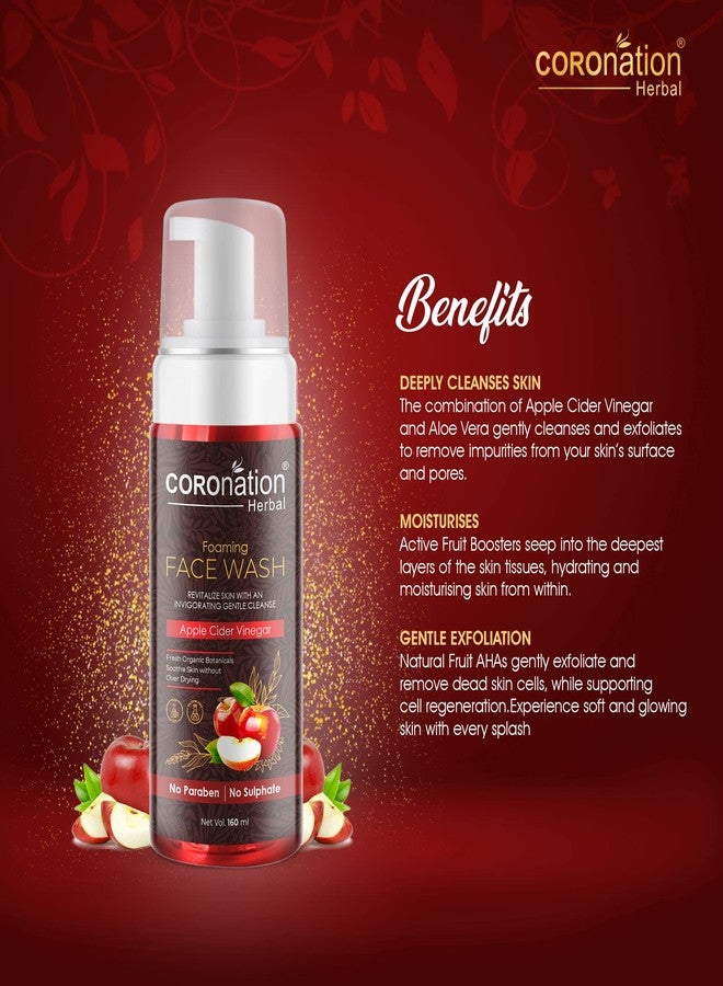 COROnation Herbal غسول الوجه الرغوي بخل التفاح العشبي من كورونيشن للرجال والنساء | لتنظيف عميق للبشرة والمسام المسدودة | يزيل الزيوت الزائدة والرؤوس السوداء وخلايا الجلد الميتة والندبات والأوساخ - Image 3