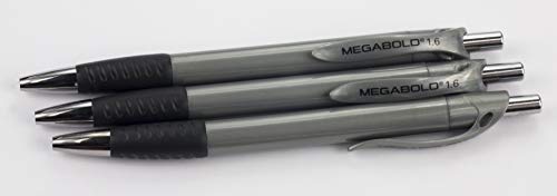 Promarx Megabold Retractable Ballpoint Pens with Comfort Grip, 1.6 mm, Black, 3 Count - Image 2