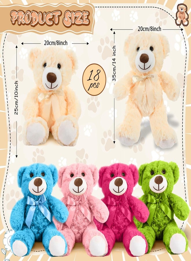 Liliful 18 Pcs 14 Inch Valentine's Bear Stuffed Animals Toys Bulk Baby Shower Soft Plush Bear Gifts for Valentine‘s Birthday Party Favor Wedding Multicolor Unisex Plush Toys (Vibrant Color) - Image 2