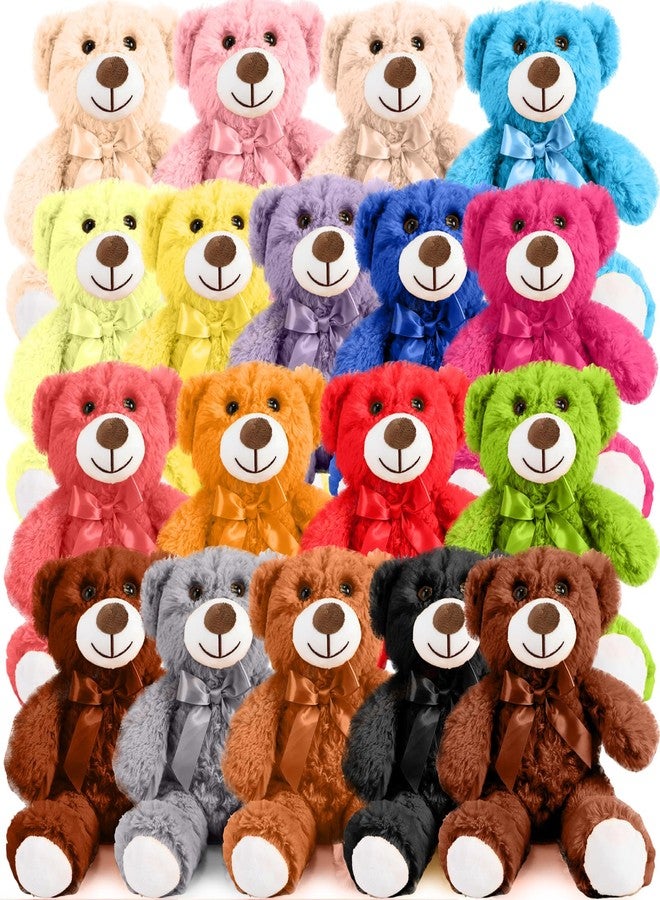 Liliful 18 Pcs 14 Inch Valentine's Bear Stuffed Animals Toys Bulk Baby Shower Soft Plush Bear Gifts for Valentine‘s Birthday Party Favor Wedding Multicolor Unisex Plush Toys (Vibrant Color) - Image 1