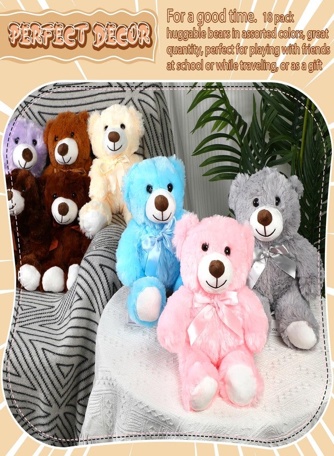 Liliful 18 Pcs 14 Inch Valentine's Bear Stuffed Animals Toys Bulk Baby Shower Soft Plush Bear Gifts for Valentine‘s Birthday Party Favor Wedding Multicolor Unisex Plush Toys (Vibrant Color) - Image 4