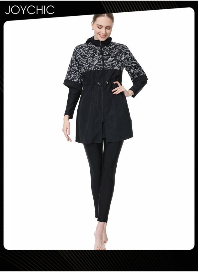 Joychic Modest Swimwear for Women Full Cover Long-Sleeved Burkini Beachwear Plus Size Islamic Swimsuit  - Image 1
