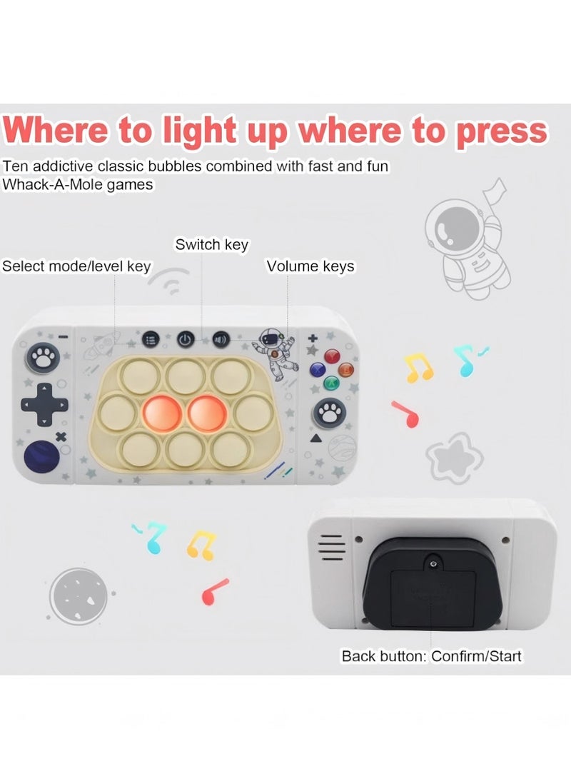 Fast Push Handheld Game, Pop Light Up Game Toy Upgrade 2, Gently Push to Close Lit Bubbles, Pop It, Finger Sensory Toy Birthday Gift for Kids Boys  Girls Teens 6  Older - Image 3