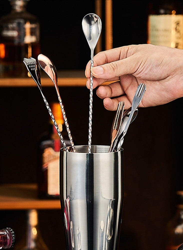 Stainless Steel Spiral Handle Spoon Mixing Spoon Drink Shaker Muddler Stirrer Kitchen Accessories  - Image 5