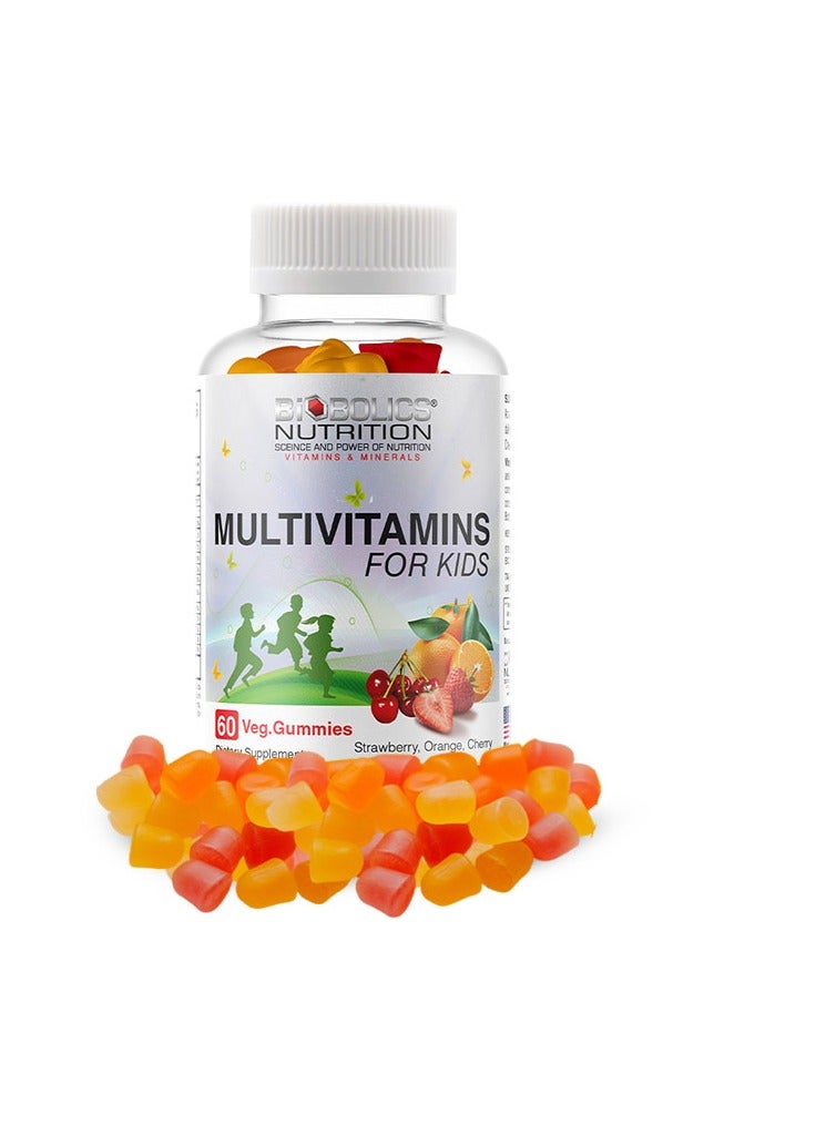 BIOBOLICS  MULTIVITAMIN FOR KIDS STRAWBERRY AND ORANGE AND CHERRY 60 VEG GUMMIES - Image 2