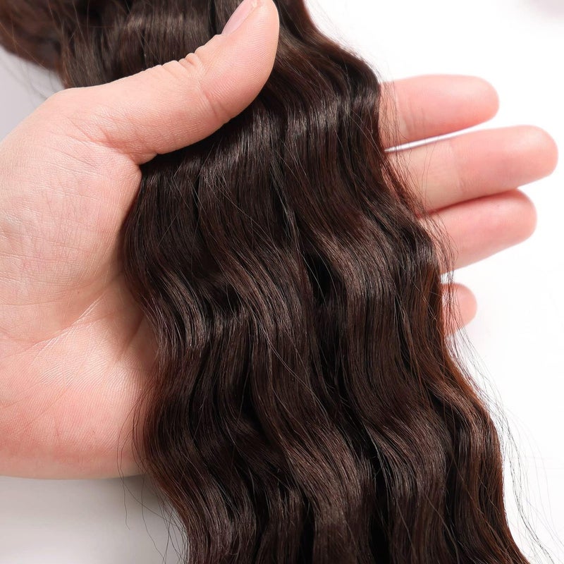 MAYSA Ocean Wave Crochet Hair Wavy Crochet Hair 22 inch Curly Crochet Synthetic Hair Extensions 6packs #4Brown - Image 5