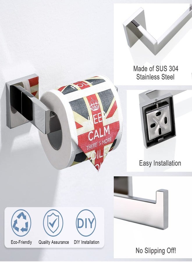 TNOMS Toilet Paper Holder Wall Mount Toilet Paper Roll Holder Stainless Steel Polished Chrome - Image 2