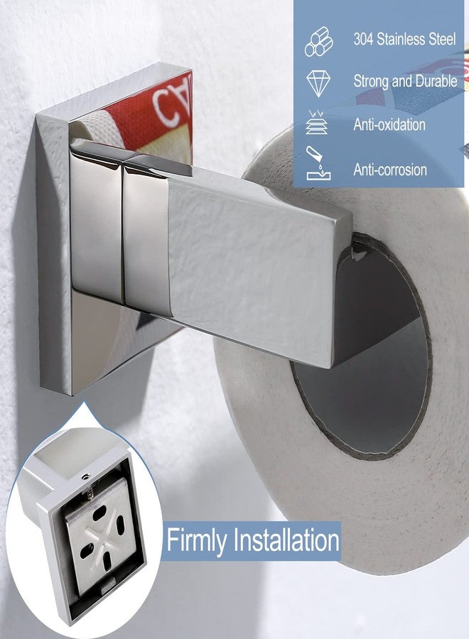 TNOMS Toilet Paper Holder Wall Mount Toilet Paper Roll Holder Stainless Steel Polished Chrome - Image 3