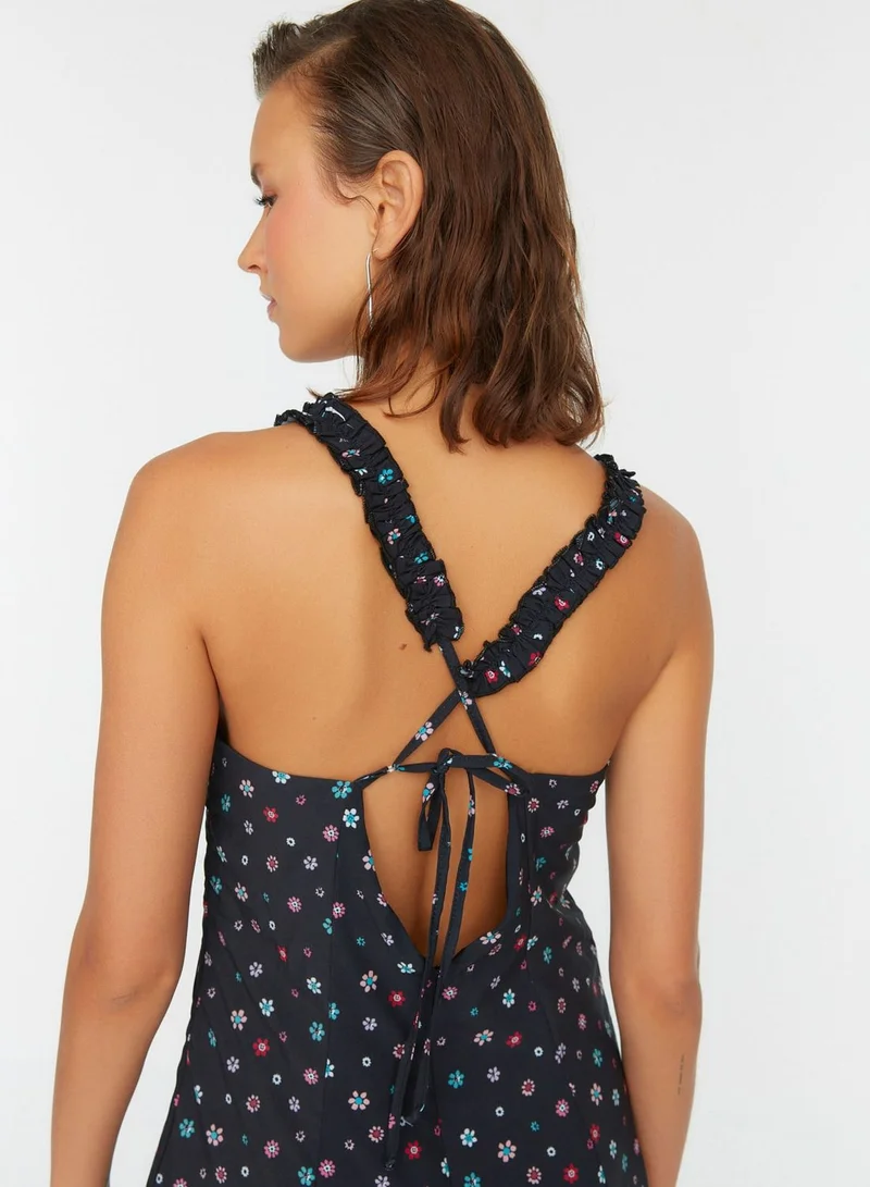 trendyol Sweetheart Neck Floral Printed Dress