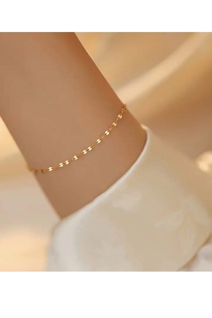 Luxuria Luxury Elegant 18K Gold Plated Chain Bracelets for Women Adjustable Stainless Steel Small Bridesmaid Jewelry Elegant Christmas Gifts for Girls Women - Image 1