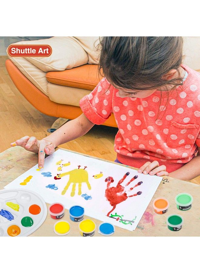 Shuttle Art Washable Finger Paint Shuttle Art 44 Pack Kids Paint Set With 36 Colors Toddler Paints(30Ml 1Oz) For Toddlers Paint Brushes Finger Paint Paper Pad Palette Non Toxic Paint For Kids Art & Craft - Image 3