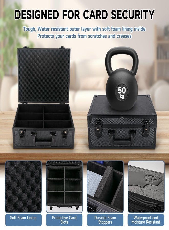Eugsph Trading Card Storage Box for 3" X 4" 35pt Toploaders 600+, Sturdy Secure Large Capacity Hard Case with 6 Foam Stoppers, Fits Toploader Magnetic Holders MTG Baseball Sports Card Storage Box Case - Image 3