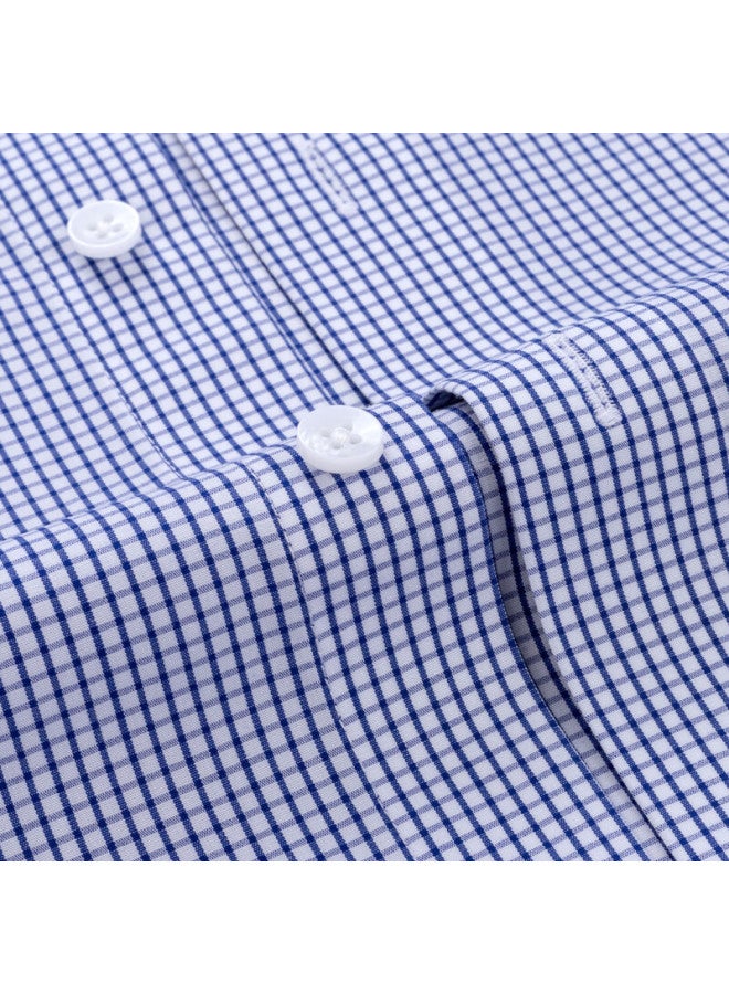 Firs Men's Long-sleeve Shirt, Wrinkle-free Business Casual Pure Cotton Shirt, A1-879 Long-sleeve Plaid, Size 42 - Image 3
