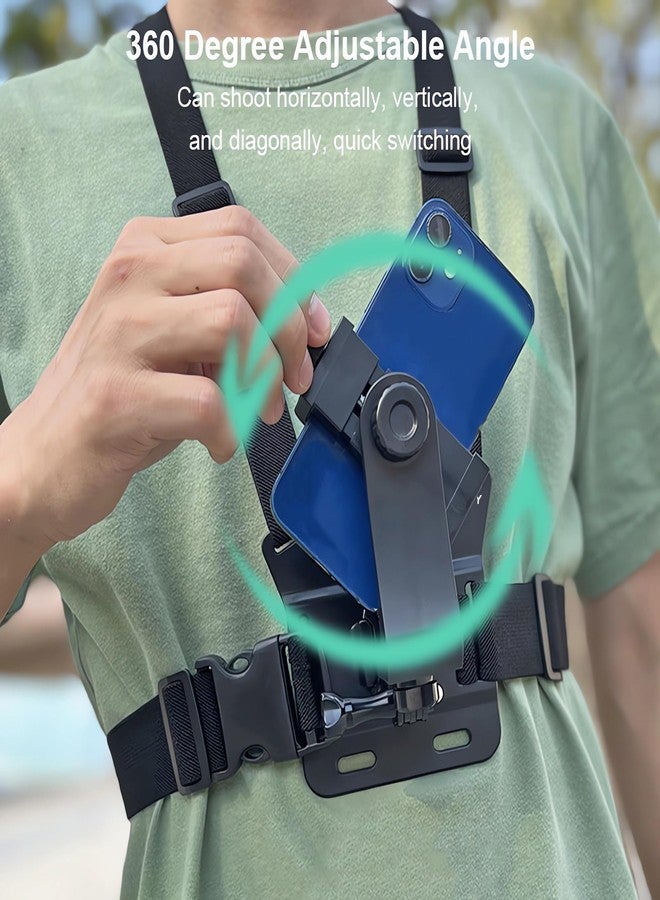 CEUTA Chest Mount Harness Strap Cell Phone Holder Mount For Video Recording Bike/Kayak/Fishing/Skateboard POV/Vlog For Smartphone Mobile For Gopro Hero 12 11 10 9 8/Insta360/DJI - Image 3