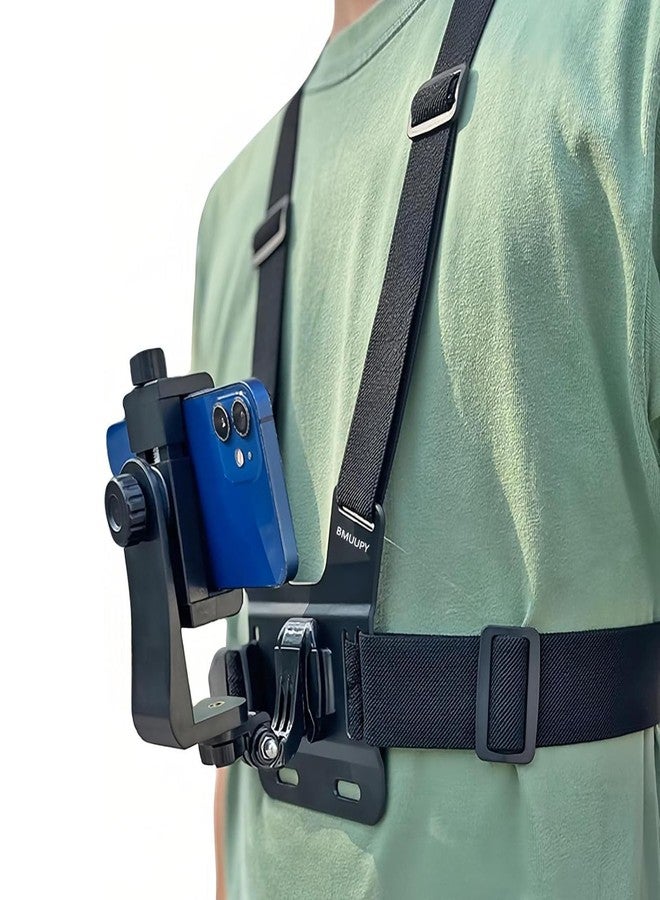 CEUTA Chest Mount Harness Strap Cell Phone Holder Mount For Video Recording Bike/Kayak/Fishing/Skateboard POV/Vlog For Smartphone Mobile For Gopro Hero 12 11 10 9 8/Insta360/DJI - Image 1