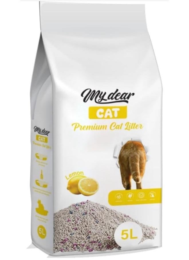 MyDear - Cat LitterDark,Fast Collecting Lemon scent 5L - Image 1