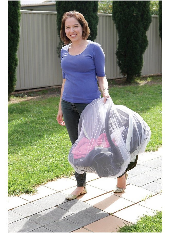 dreambaby Dreambaby Carrier Insect Netting - with Fine Soft Mesh Net & Elastic Edges - White - Model L273  - Image 4