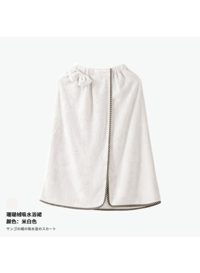 Coral Fleece Bath Skirt Tube Top Wearable Bath Towel Adult Absorbent Quick-drying Bath Skirt Hair Drying Cap Suit