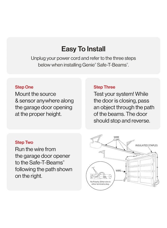 جيني طقم استبدال شعاع الأمان Genie (أصلي) GSTB-R (STB-BL)، شعاع أمان، يتضمن المرسل والمستقبل (GSTB-R)، مقاس واحد، أسود - Image 3