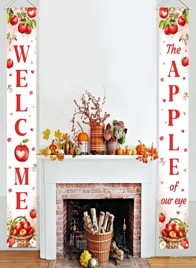 ميهوفوند لافتة باب معلقة من MEHOFOND على شكل تفاحة خريفية لحفل استقبال الطفل على الشرفة، لافتة باب معلقة على شكل عين الطفل، لافتة باب لحفل استقبال الطفل، ديكور حفلات من الداخل والخارج - Image 5