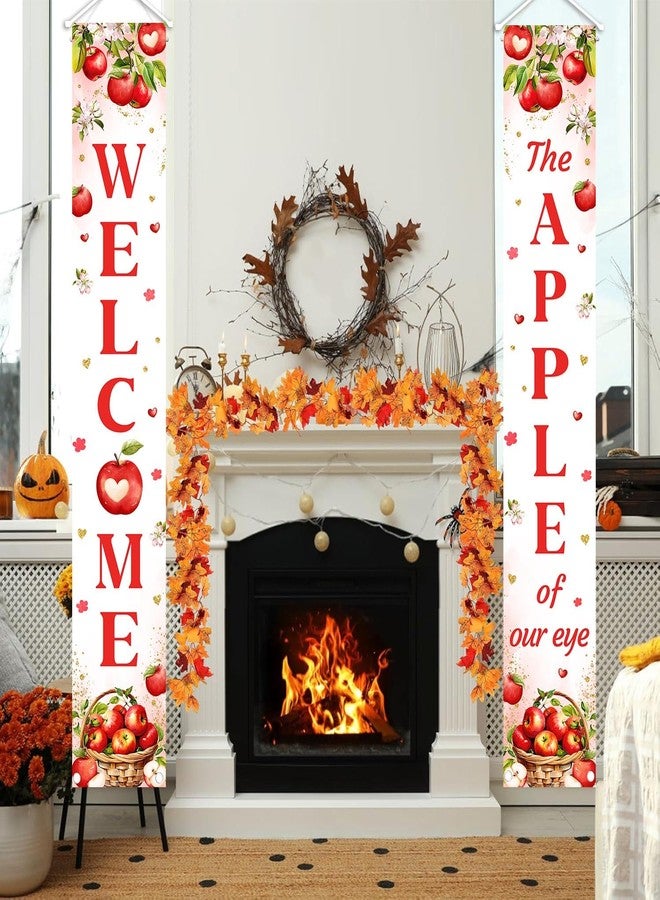 ميهوفوند لافتة باب معلقة من MEHOFOND على شكل تفاحة خريفية لحفل استقبال الطفل على الشرفة، لافتة باب معلقة على شكل عين الطفل، لافتة باب لحفل استقبال الطفل، ديكور حفلات من الداخل والخارج - Image 4