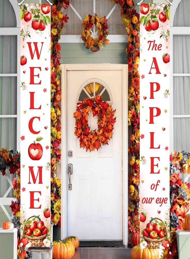 ميهوفوند لافتة باب معلقة من MEHOFOND على شكل تفاحة خريفية لحفل استقبال الطفل على الشرفة، لافتة باب معلقة على شكل عين الطفل، لافتة باب لحفل استقبال الطفل، ديكور حفلات من الداخل والخارج - Image 3