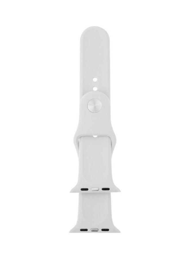 NIBEMINENT Silicone Replacement Wrist Strap For Apple Watch 42mm White - Image 5