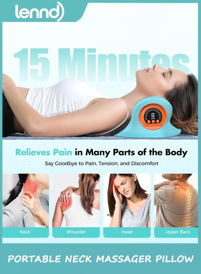 LENND 2025 Rechargeable Portable Neck Massager Pillow3-in-1 Shiatsu Neck & Back Massager with Remote Control - Heat/Vibration/Deep Tissue Modes, Portable for Car/Office/Home, USB-C Rechargeable ﻿ - Image 4